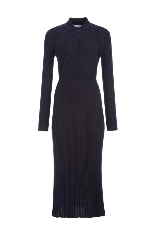 Women Knitwear Gabriela Hearst Ardor Knit Dress In Navy Cashmere Silk