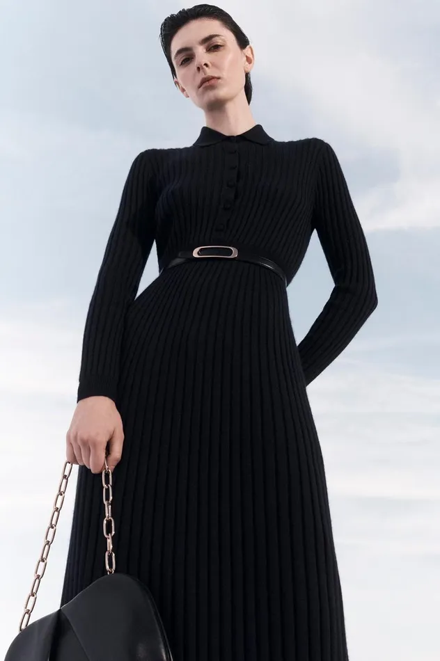 Women Knitwear Gabriela Hearst Ardor Knit Dress In Navy Cashmere Silk