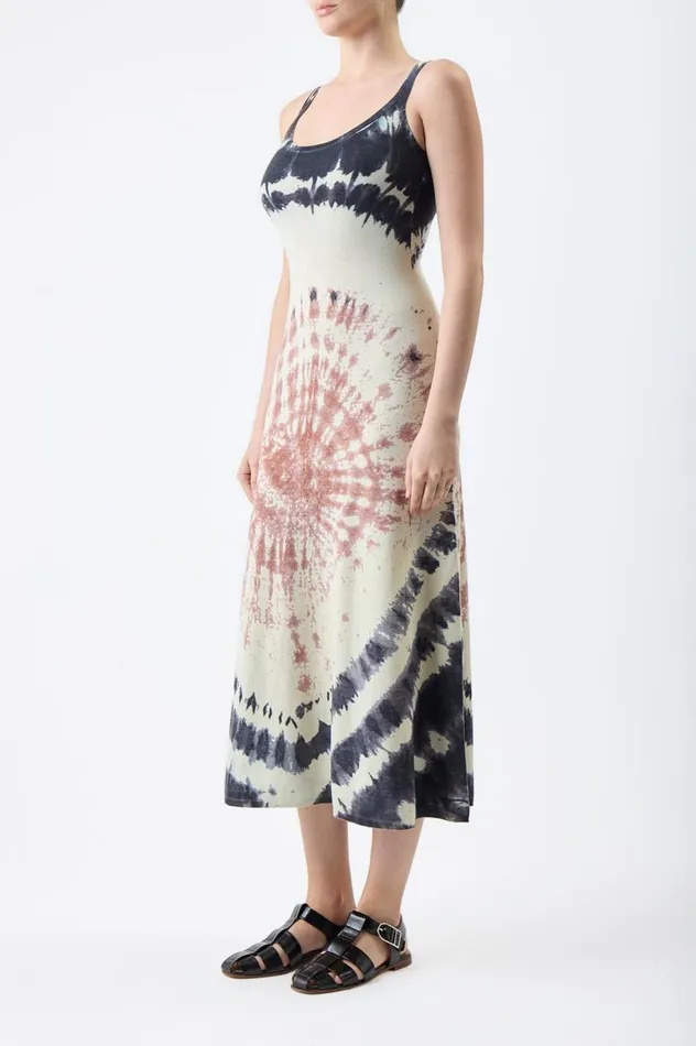 Women Knitwear Gabriela Hearst Beca Knit Dress In Deep Bordeaux Multi Tie Dye Cashmere