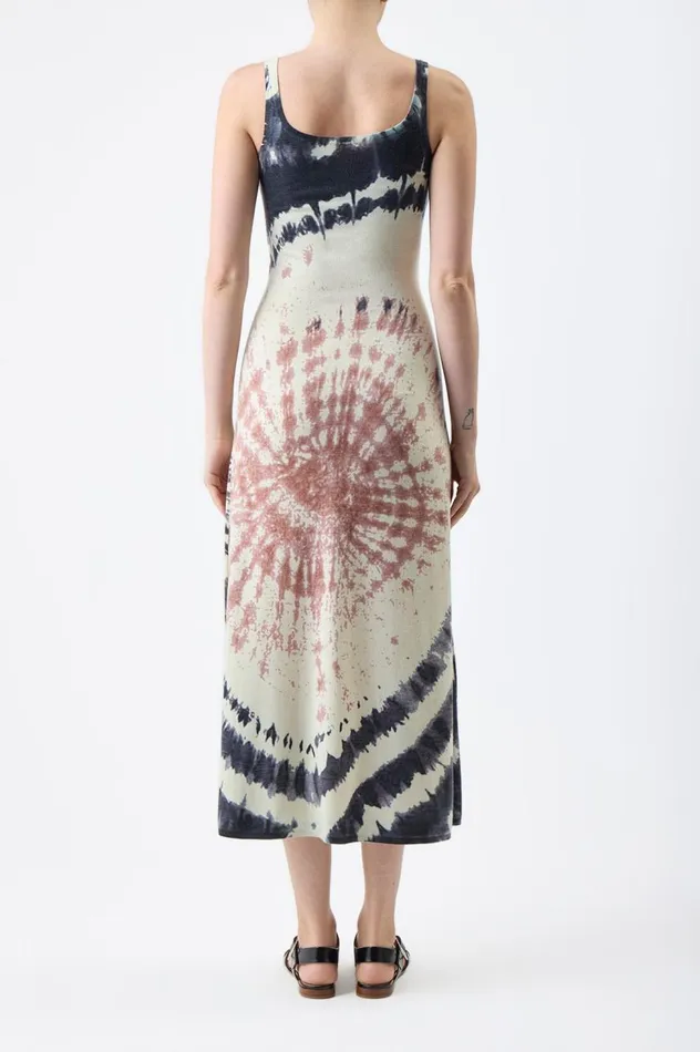 Women Knitwear Gabriela Hearst Beca Knit Dress In Deep Bordeaux Multi Tie Dye Cashmere