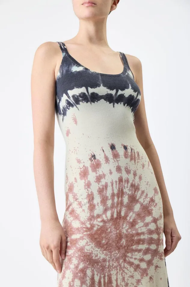 Women Knitwear Gabriela Hearst Beca Knit Dress In Deep Bordeaux Multi Tie Dye Cashmere