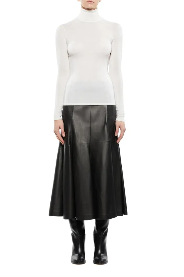 Women Knitwear Gabriela Hearst Costa Knit Turtleneck In Ivory Cashmere Silk