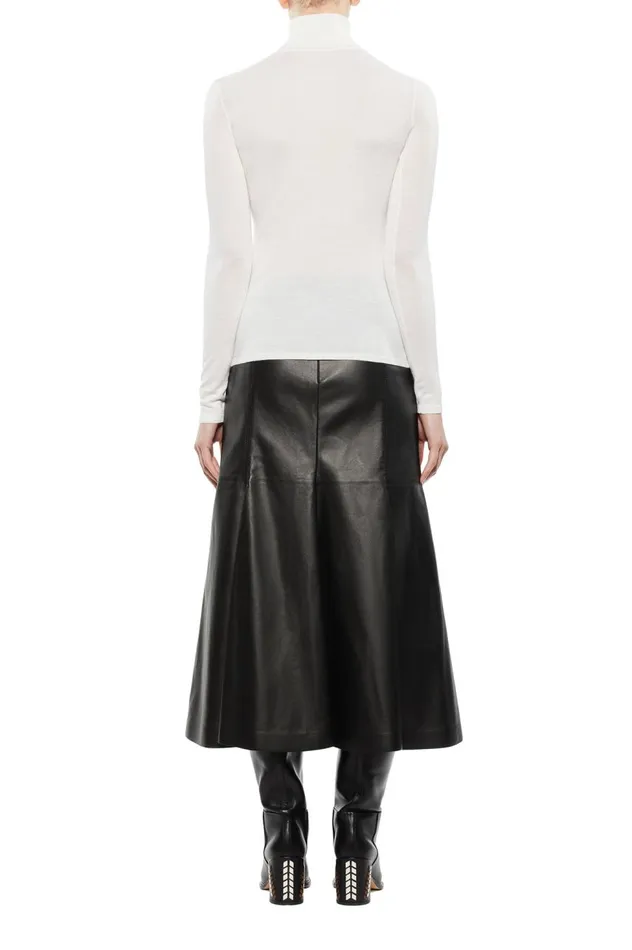 Women Knitwear Gabriela Hearst Costa Knit Turtleneck In Ivory Cashmere Silk