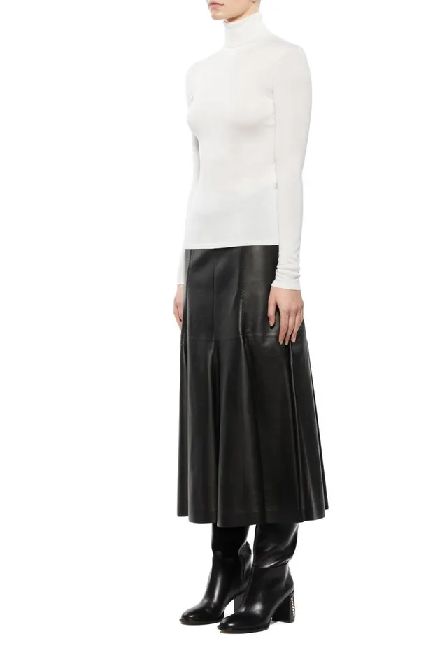 Women Knitwear Gabriela Hearst Costa Knit Turtleneck In Ivory Cashmere Silk