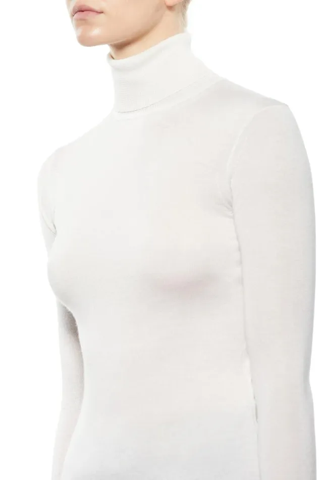 Women Knitwear Gabriela Hearst Costa Knit Turtleneck In Ivory Cashmere Silk
