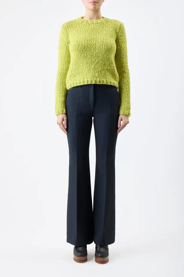 Women Knitwear Gabriela Hearst Dalton Knit Sweater In Lime Adamite Welfat Cashmere