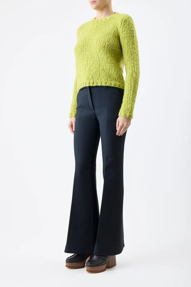 Women Knitwear Gabriela Hearst Dalton Knit Sweater In Lime Adamite Welfat Cashmere