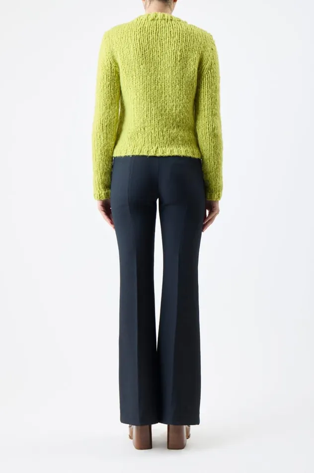 Women Knitwear Gabriela Hearst Dalton Knit Sweater In Lime Adamite Welfat Cashmere