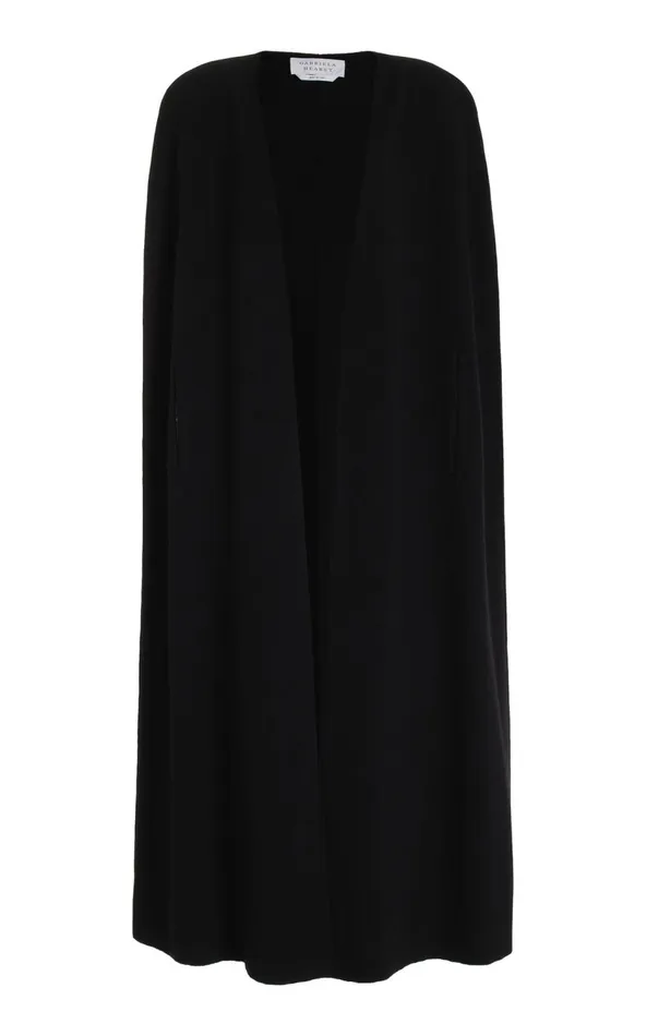 Women Knitwear Gabriela Hearst Eoin Knit Poncho In Black Wool
