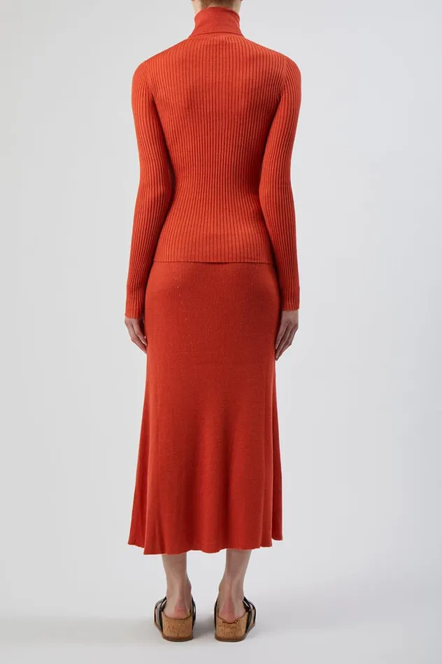 Women Knitwear Gabriela Hearst Epper Knit Skirt In Spice Cashmere Silk