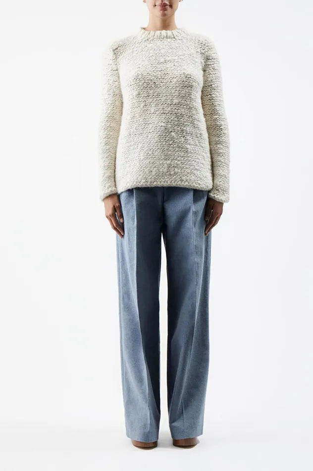 Women Knitwear Gabriela Hearst Larenzo Knit Sweater In Ivory Welfat Cashmere