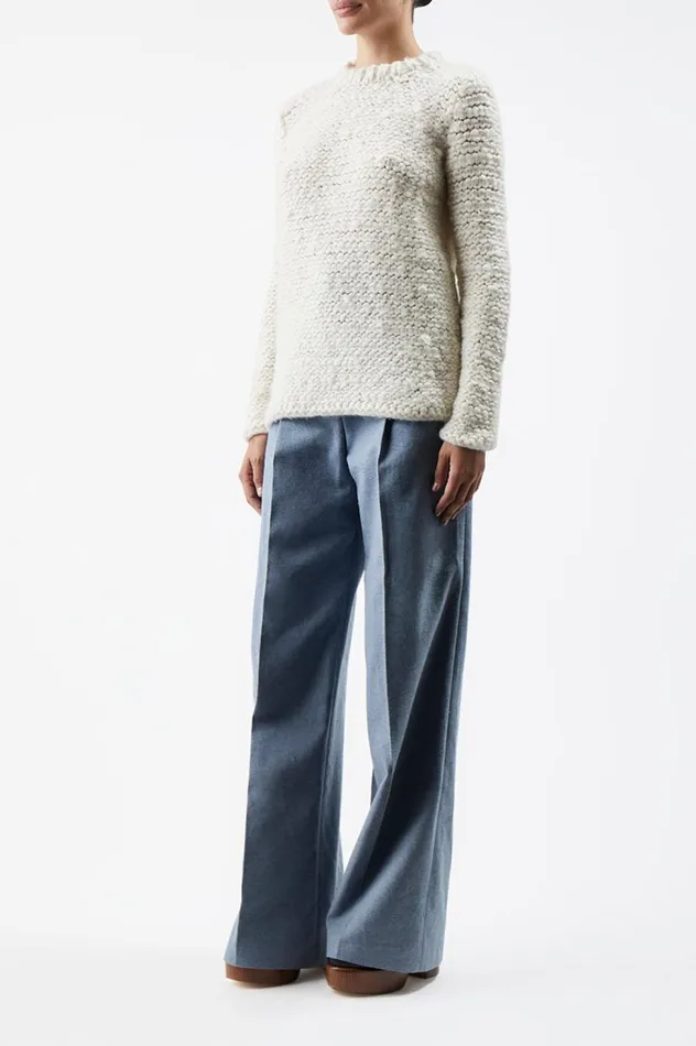 Women Knitwear Gabriela Hearst Larenzo Knit Sweater In Ivory Welfat Cashmere