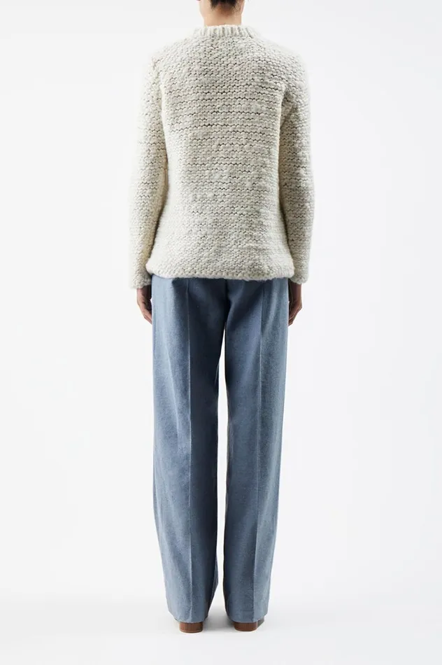 Women Knitwear Gabriela Hearst Larenzo Knit Sweater In Ivory Welfat Cashmere