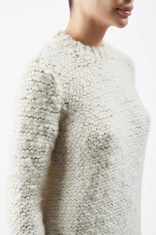 Women Knitwear Gabriela Hearst Larenzo Knit Sweater In Ivory Welfat Cashmere