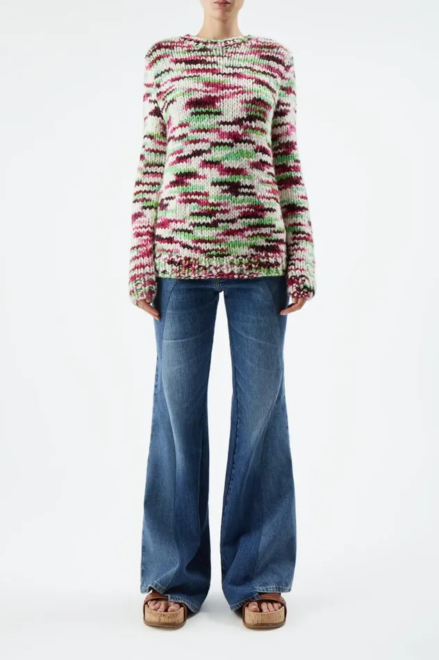 Women Knitwear Gabriela Hearst Lawrence Knit Sweater In Space Dye Jewel Multi Welfat Cashmere
