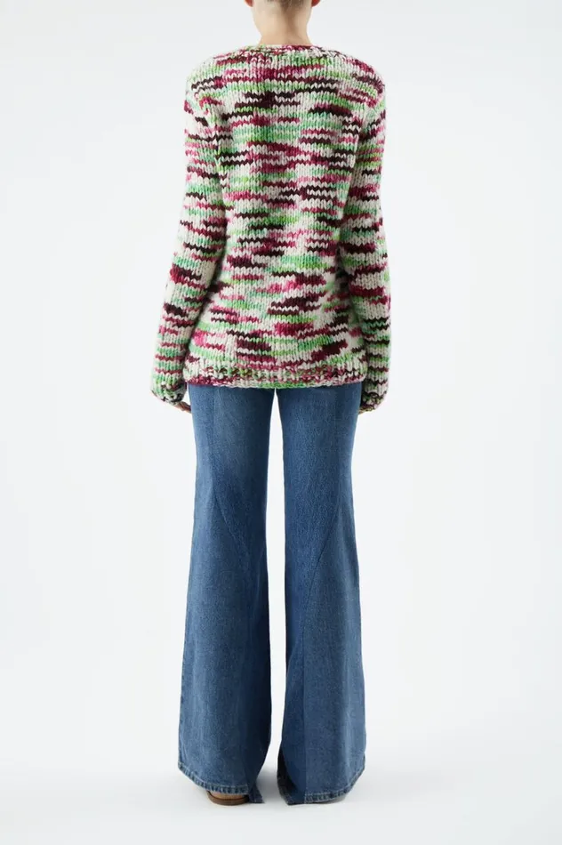 Women Knitwear Gabriela Hearst Lawrence Knit Sweater In Space Dye Jewel Multi Welfat Cashmere