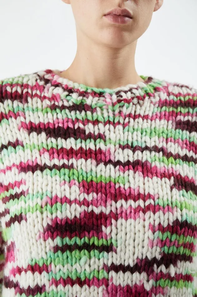 Women Knitwear Gabriela Hearst Lawrence Knit Sweater In Space Dye Jewel Multi Welfat Cashmere