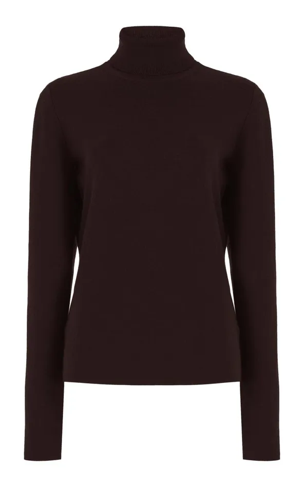Women Knitwear Gabriela Hearst May Knit Turtleneck In Chocolate Merino Wool Cashmere