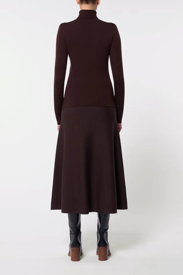 Women Knitwear Gabriela Hearst May Knit Turtleneck In Chocolate Merino Wool Cashmere
