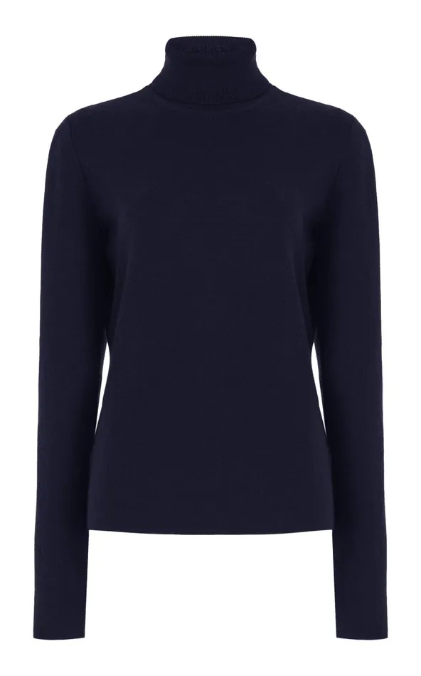 Women Knitwear Gabriela Hearst May Knit Turtleneck In Dark Navy Merino Wool Cashmere
