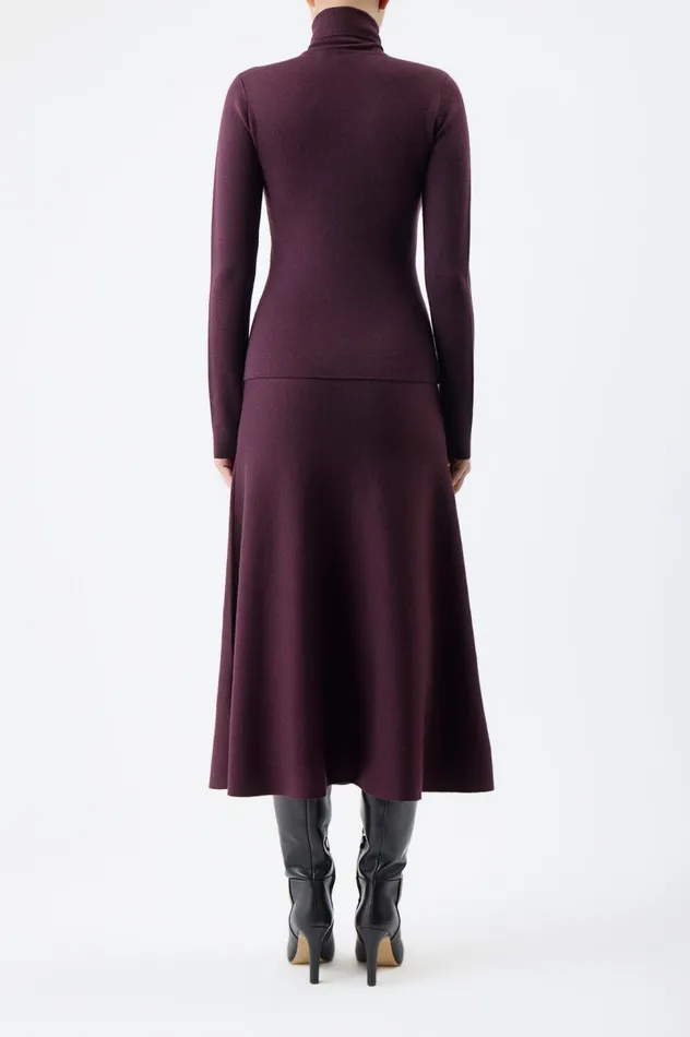 Women Knitwear Gabriela Hearst May Knit Turtleneck In Deep Bordeaux Merino Wool Cashmere