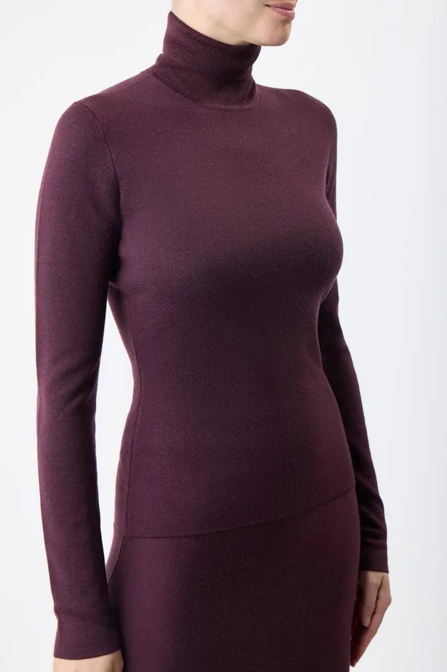 Women Knitwear Gabriela Hearst May Knit Turtleneck In Deep Bordeaux Merino Wool Cashmere