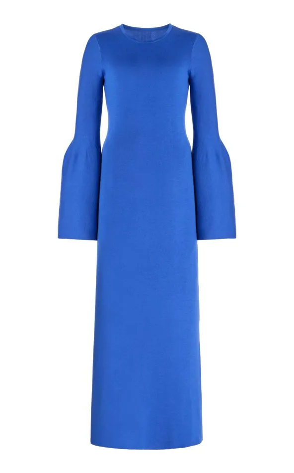 Women Knitwear Gabriela Hearst Palanco Knit Dress In Sapphire Merino Wool Cashmere