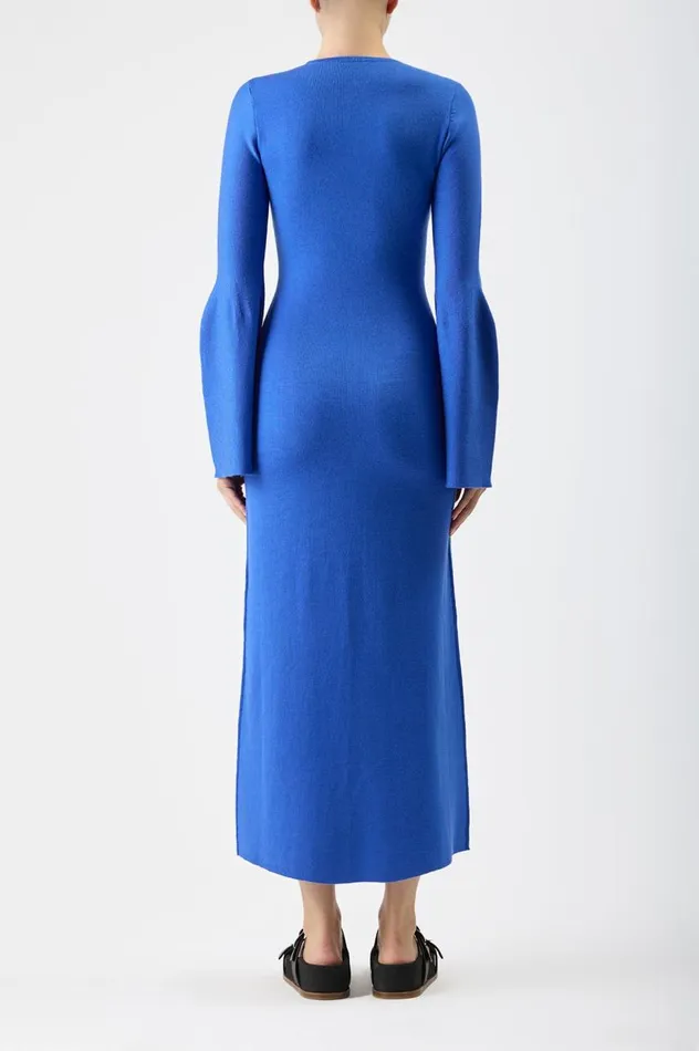 Women Knitwear Gabriela Hearst Palanco Knit Dress In Sapphire Merino Wool Cashmere