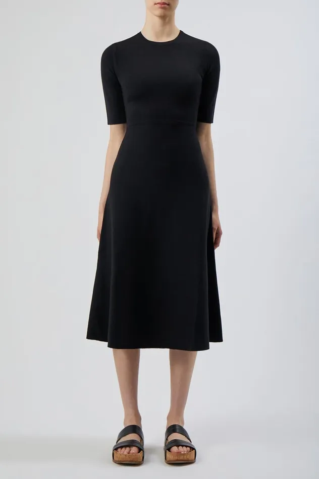 Women Knitwear Gabriela Hearst Seymore Knit Dress In Black Merino Wool Cashmere