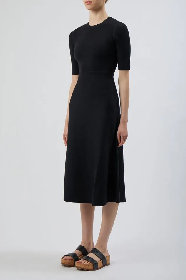 Women Knitwear Gabriela Hearst Seymore Knit Dress In Black Merino Wool Cashmere