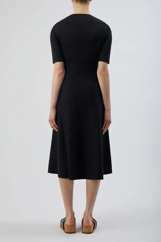 Women Knitwear Gabriela Hearst Seymore Knit Dress In Black Merino Wool Cashmere