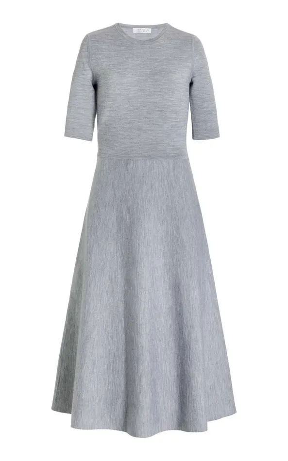 Women Knitwear Gabriela Hearst Seymore Knit Dress In Heather Grey Merino Wool Cashmere