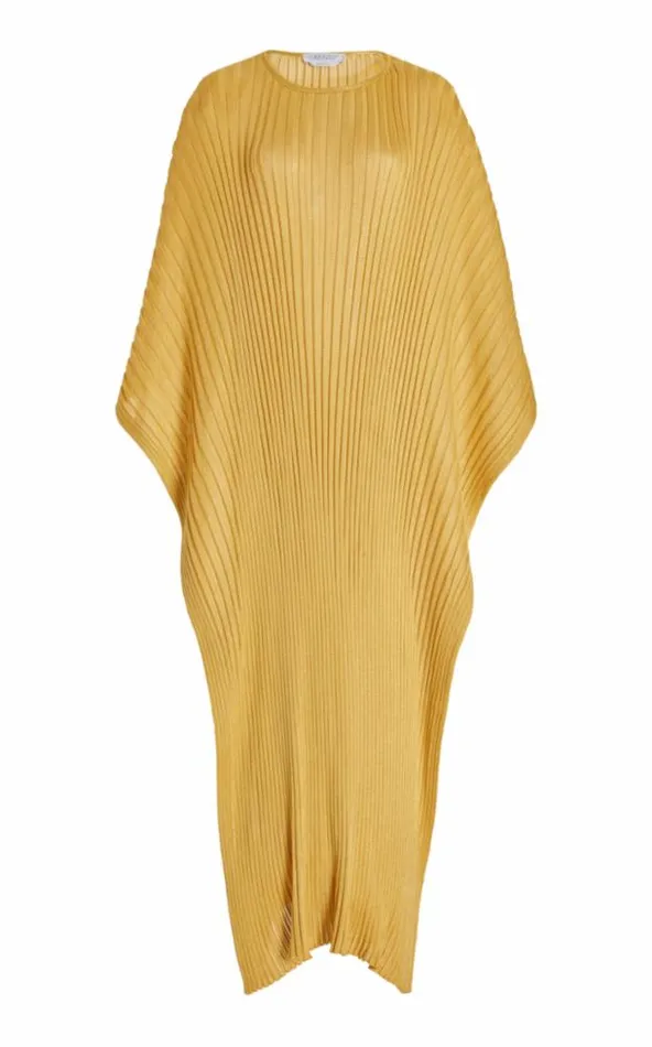 Women Knitwear Gabriela Hearst Taos Knit Poncho In Gold Silk