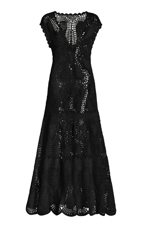 Women Knitwear Gabriela Hearst Waldman Crochet Dress In Black Wool Cashmere