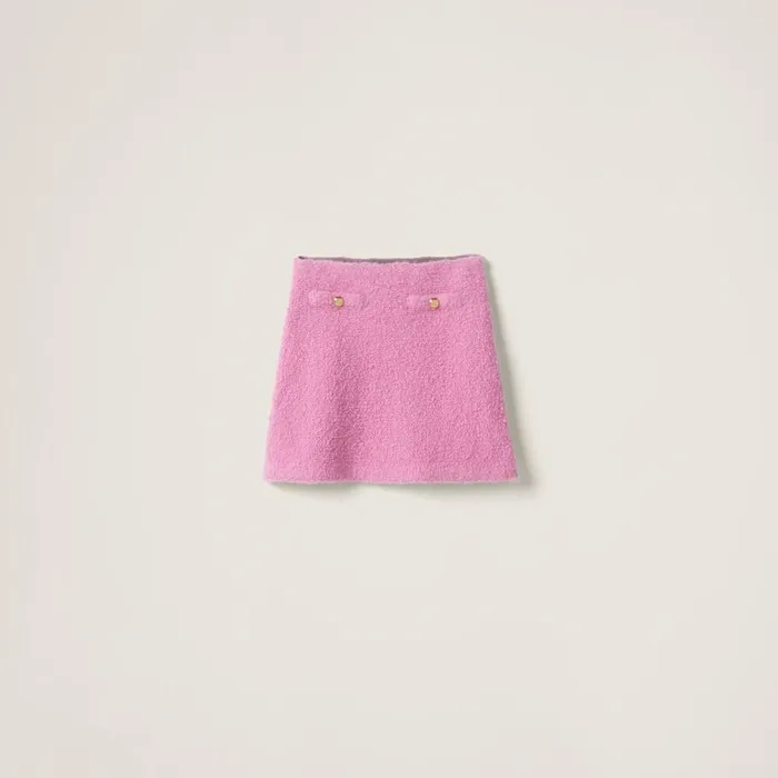 Women Knitwear Miu Miu Cashmere And Silk Skirt Pink