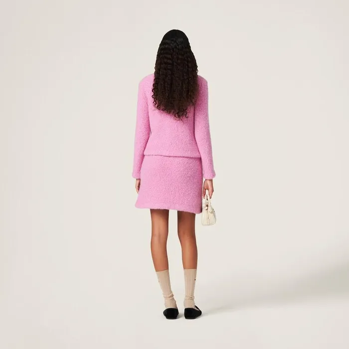Women Knitwear Miu Miu Cashmere And Silk Skirt Pink Women Knitwear Miu Miu Cashmere And Silk Skirt Pink