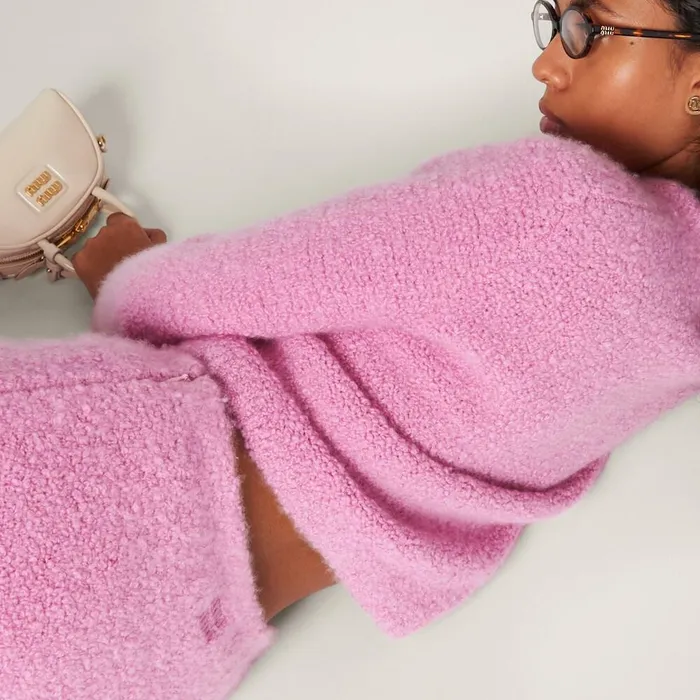 Women Knitwear Miu Miu Cashmere And Silk Skirt Pink Women Knitwear Miu Miu Cashmere And Silk Skirt Pink