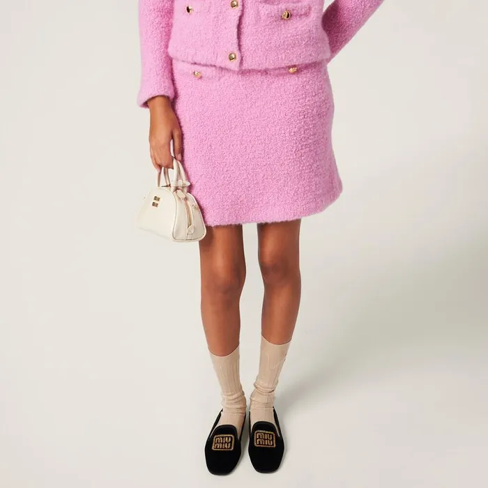 Women Knitwear Miu Miu Cashmere And Silk Skirt Pink Women Knitwear Miu Miu Cashmere And Silk Skirt Pink