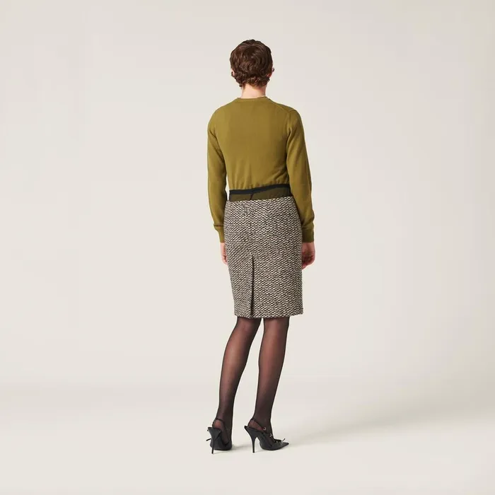 Women Knitwear Miu Miu Cashmere Knit Cardigan Fern Green Women Knitwear Miu Miu Cashmere Knit Cardigan Fern Green