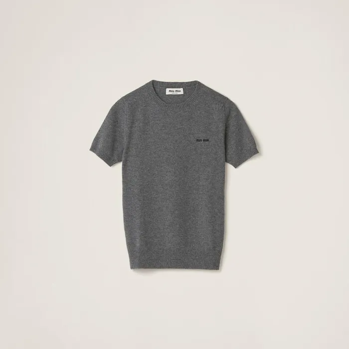 Women Knitwear Miu Miu Cashmere Sweater Slate Gray
