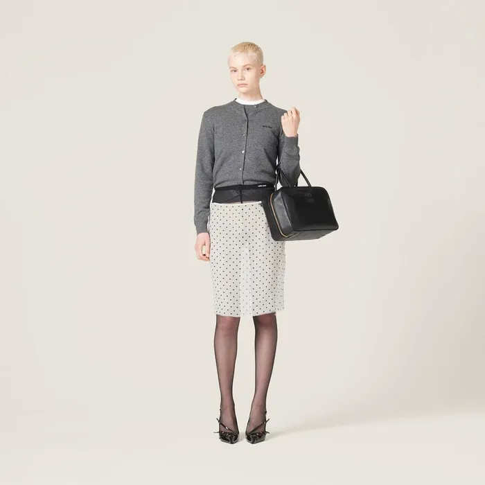 Women Knitwear Miu Miu Cashmere Sweater Slate Gray Women Knitwear Miu Miu Cashmere Sweater Slate Gray