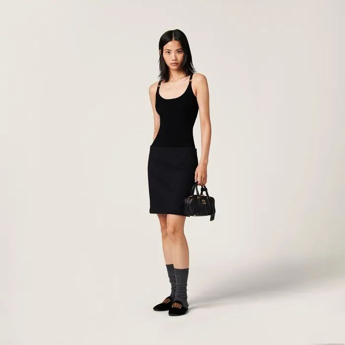 Women Knitwear Miu Miu Knit Tank Top Black