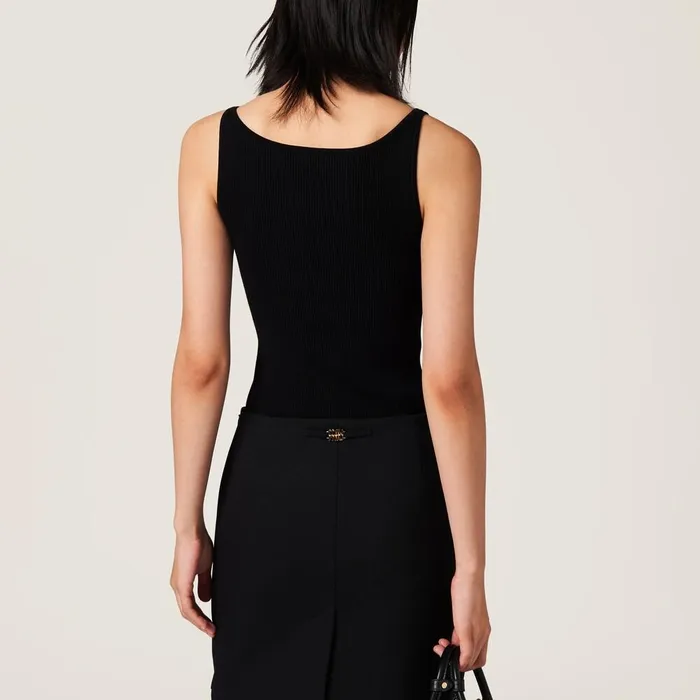 Women Knitwear Miu Miu Knit Tank Top Black