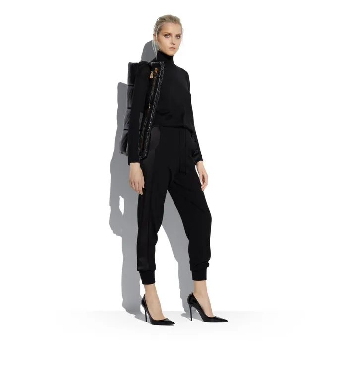 Women Knitwear Tom Ford Fine Cashmere Silk and Silk Turtleneck Knit Black Women Knitwear Tom Ford Fine Cashmere Silk and Silk Turtleneck Knit Black