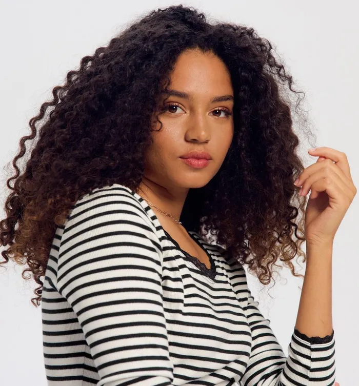 Women Lace Detail Ribbed Top 8211 Navy Blue Stripes Promod Tops Women Lace Detail Ribbed Top 8211 Navy Blue Stripes Promod Tops