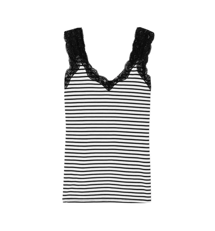 Women Lace Strap Top 8211 Black Stripes Promod Tops Women Lace Strap Top 8211 Black Stripes Promod Tops