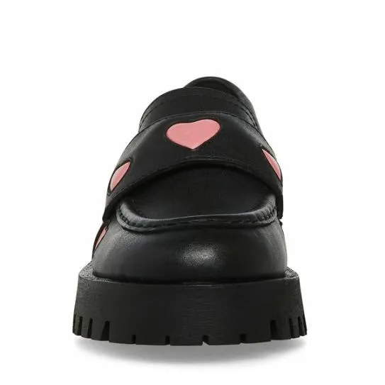 Women LAWRENCEH BLACK LEATHER Black Leather Steve Madden Loafers and Flats Women LAWRENCEH BLACK LEATHER Black Leather Steve Madden Loafers and Flats
