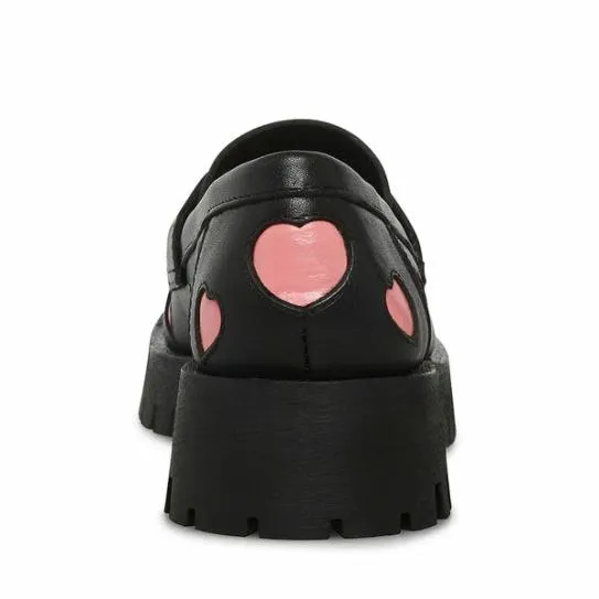 Women LAWRENCEH BLACK LEATHER Black Leather Steve Madden Loafers and Flats Women LAWRENCEH BLACK LEATHER Black Leather Steve Madden Loafers and Flats