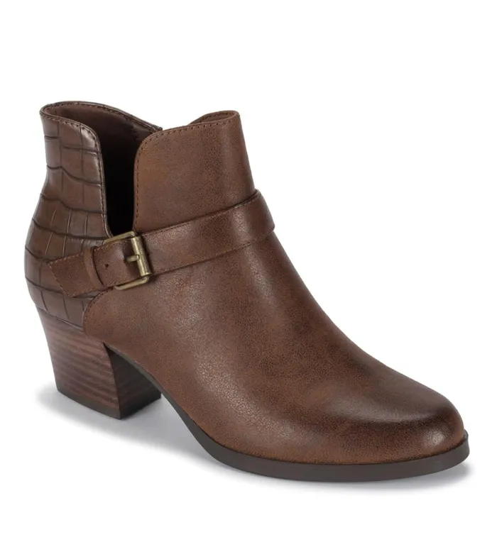 Women Lexis Block Heel Bootie Brush Brown Croco Baretraps Booties