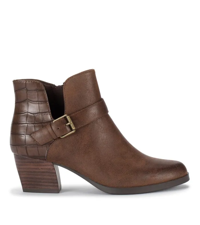 Women Lexis Block Heel Bootie Brush Brown Croco Baretraps Booties